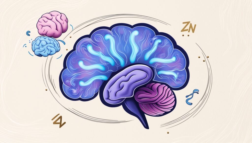 "Zinc for Cognitive Function and Hormone Regulation"

Alt Text: "Graphic depicting brain health and hormone balance, emphasizing the role of zinc in cognitive function and hormone regulation."