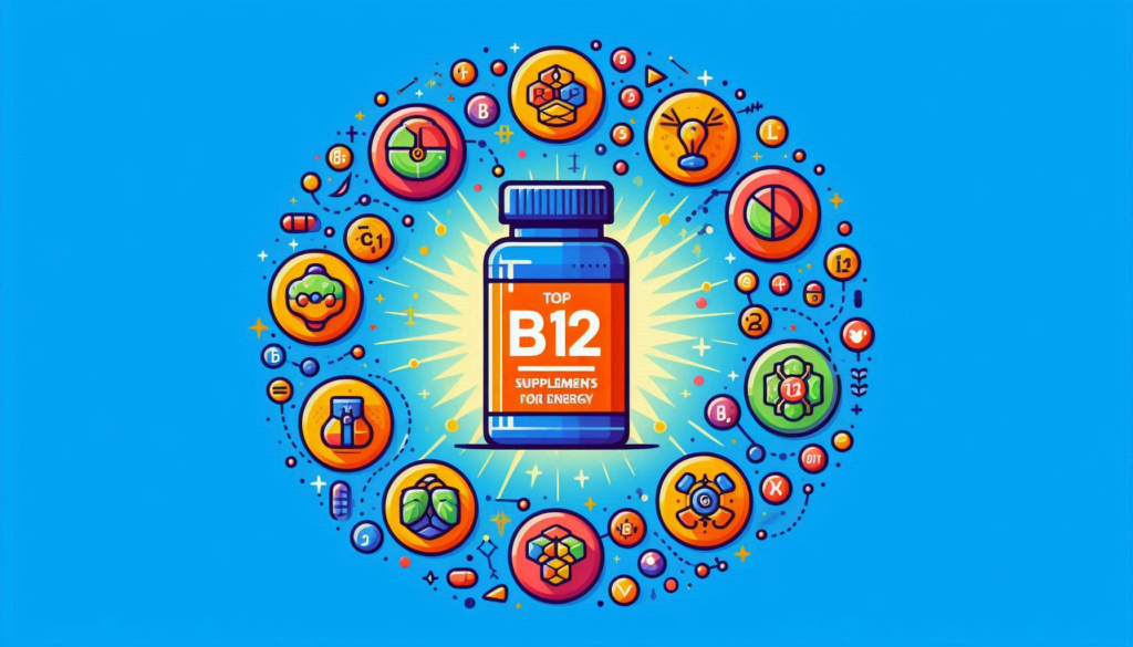 "Top 10 B12 supplements for energy illustration."