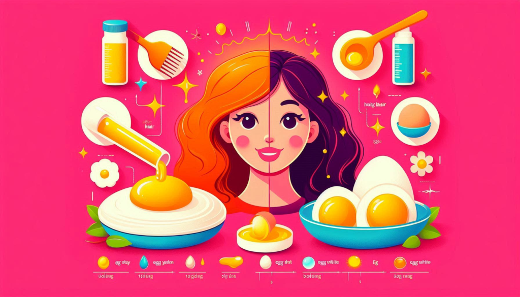 "A vibrant illustration showcasing the nutritional comparison of egg yolk and egg white, with icons representing their benefits for hair growth."

Alt text: "Nutritional comparison of egg yolk and egg white for hair growth."